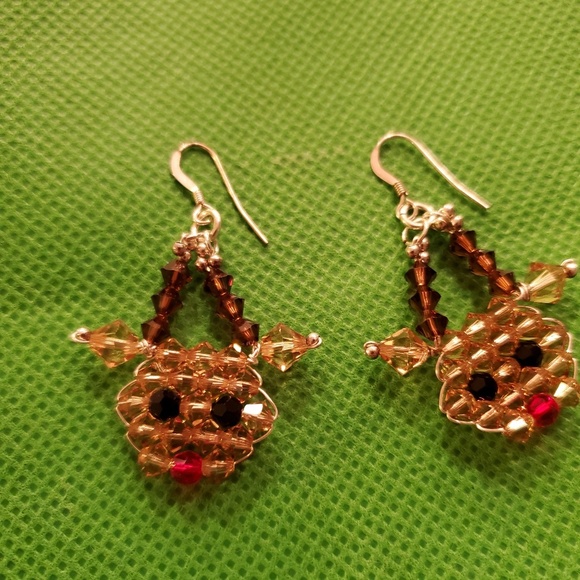 Reindeer earrins made with Swarovski cystrals. - Picture 7 of 8